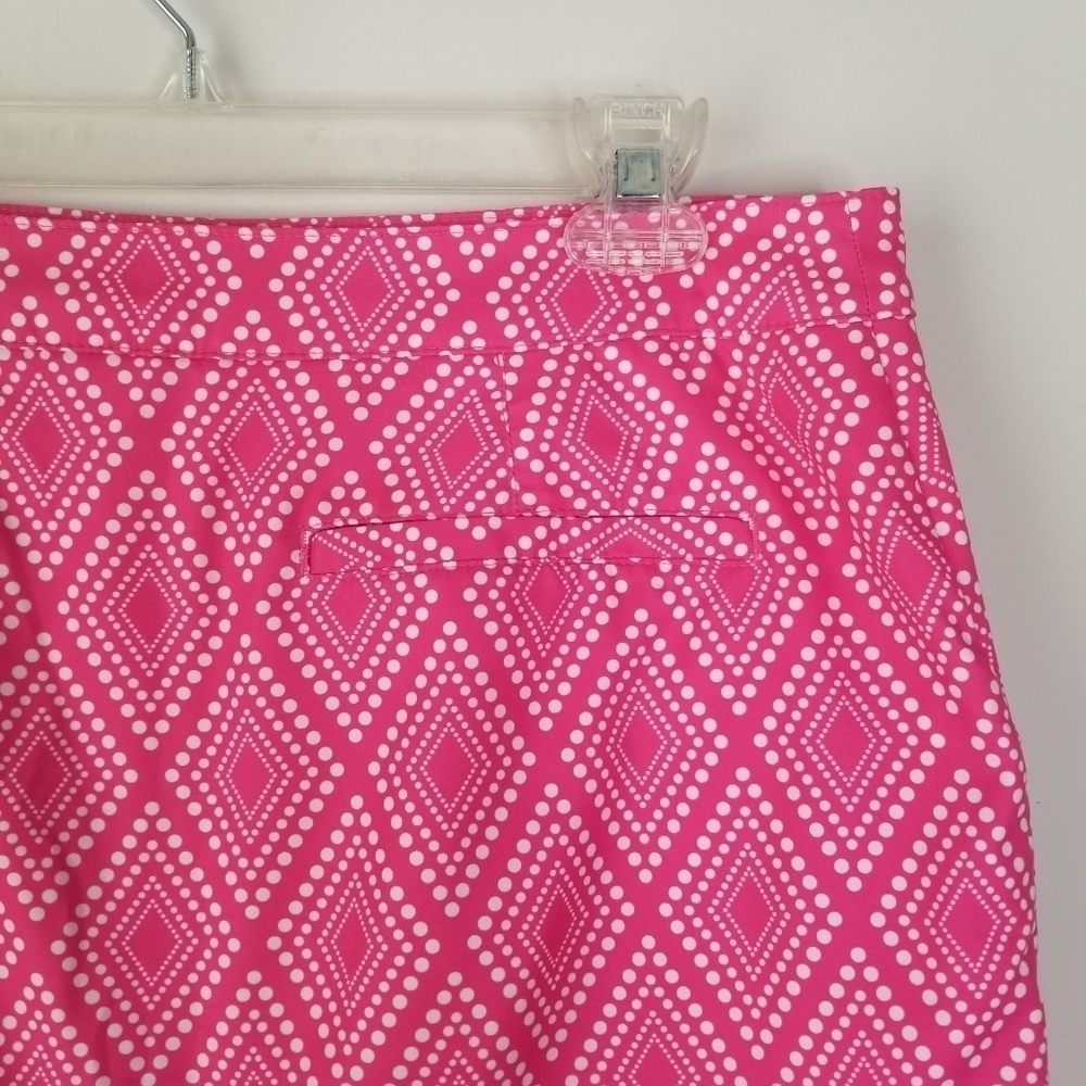 Coral Bay Golf Skort Pink/White Geometric Print Size 10 Stretch - Picture 10 of 13